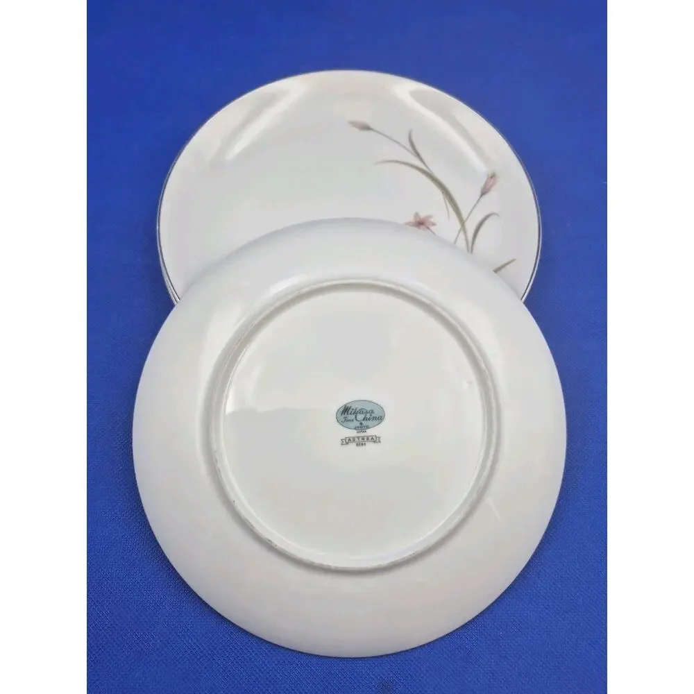 Three Vintage Mikasa Astrea China Dessert/Salad Plates Japan Gold Rim 8